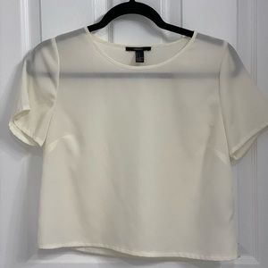 CREAM TRANSPARENT SHEER T-SHIRT